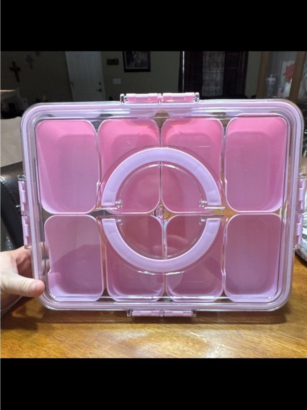 Pink 9-Compartment Meal Prep Container - Home Storage